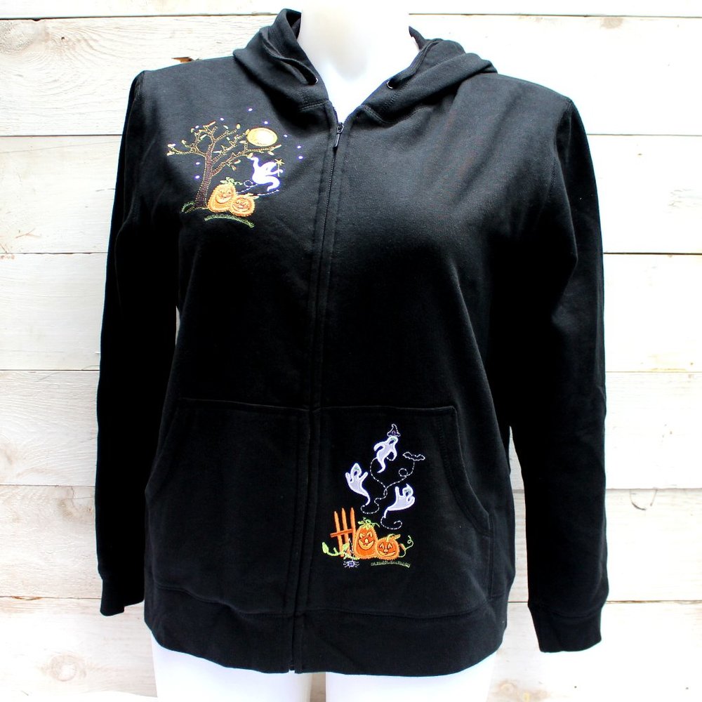 Tantrums Women's Black Halloween Hooded Full Zip Jacket Women's Size XL